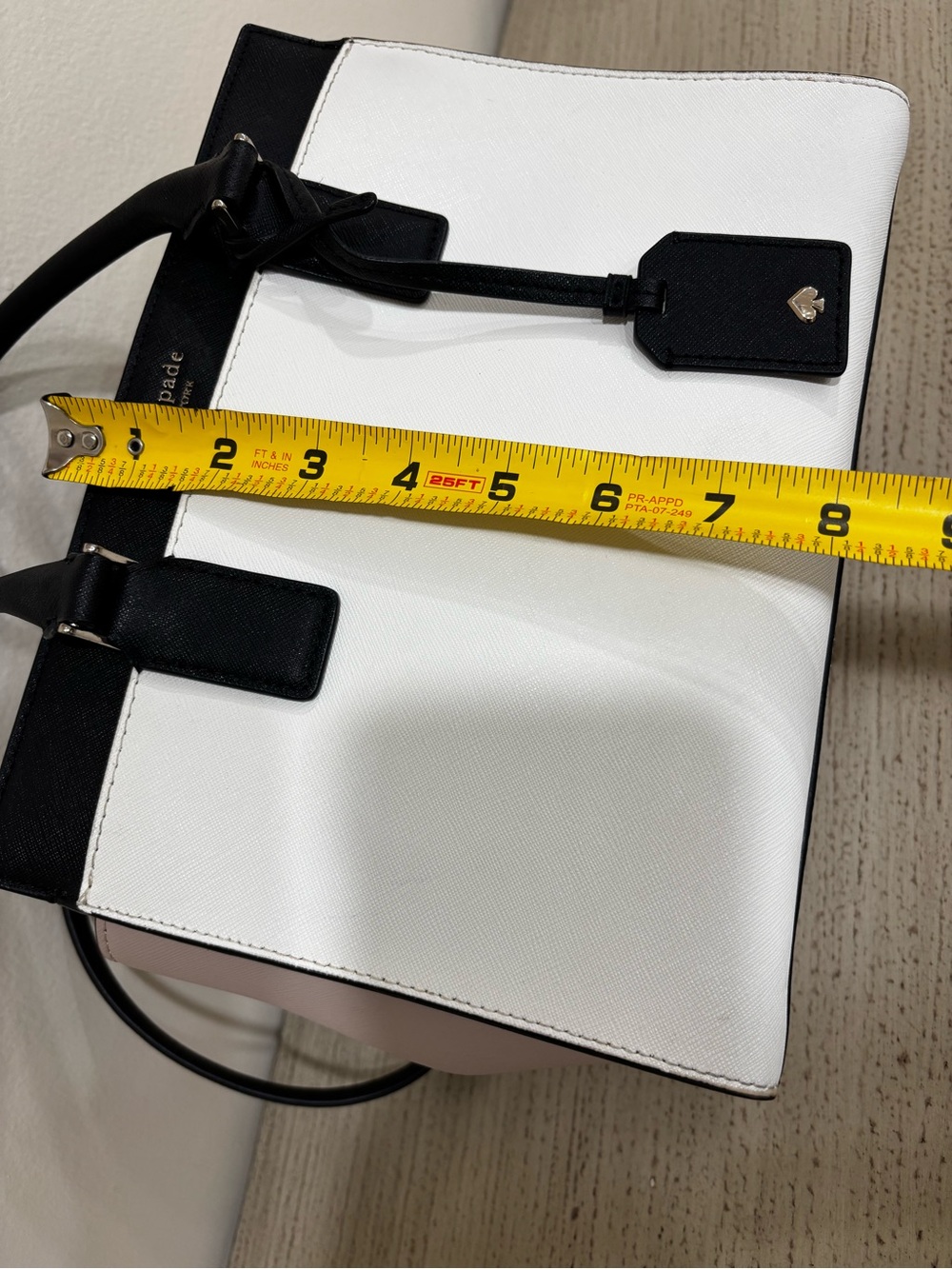 kate spade Two-Tone Satchel in White, Black and Taupe - Picture 13 of 14